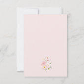 Carte de remerciement rose bébé en fleurs (Dos)