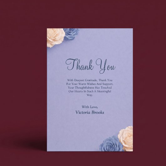 Carte de remerciement Rose Bleue