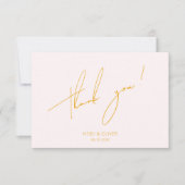 Carte de remerciement rose et jaune minimal simple (Devant)