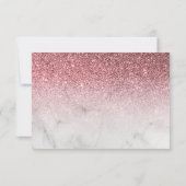 Carte de remerciement rose gold poudrée rose (Dos)