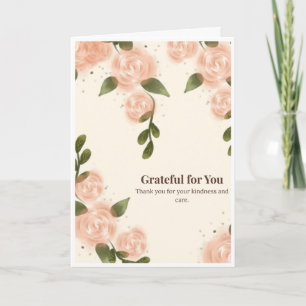 Carte de remerciement Rose Grateful for You
