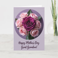 Carte de remerciement Rose Magenta rayée