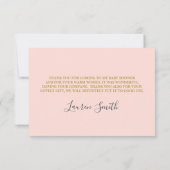 Carte de remerciement rose marine, carte de fête d (Dos)