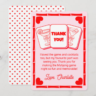 Carte de remerciement rose pour la Saint-Valentin