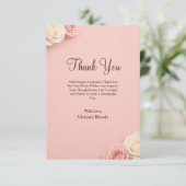 Carte de remerciement Rose rose pâle (Debout devant)