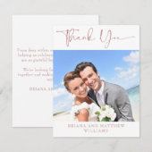 Carte de remerciement rose simple moderne Photo (Devant / Derrière)