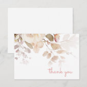 Carte de remerciement rose vintage (Devant / Derrière)