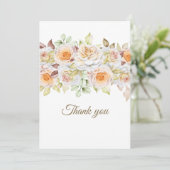 Carte de remerciement Roses romantiques (Debout devant)