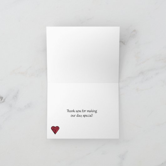 Carte de remerciement Roses Rouges (Intérieur)