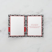 Carte de remerciement rouge blanc noir Damassé, cœ (Intérieur)