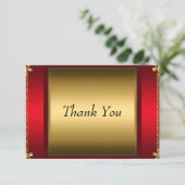 Carte de remerciement rouge or de remerciement (Debout devant)