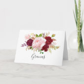 Carte de remerciement rouge tropical et romantique (Devant)