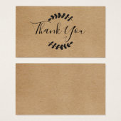 Carte de remerciement Rustic Kraft Script (Devant & derrière)