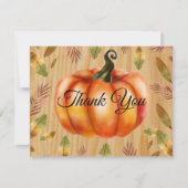 Carte de remerciement Rustique d'automne citrouill (Devant)