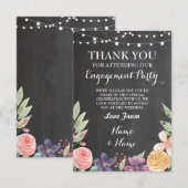 Carte de remerciement rustique de mariage avec fle (Devant / Derrière)