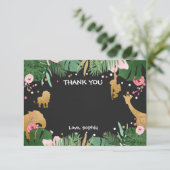 Carte de remerciement Safari Animaux sauvages Zoo  (Debout devant)