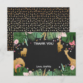 Carte de remerciement Safari Animaux sauvages Zoo  (Devant / Derrière)