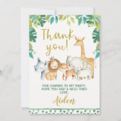 Carte de remerciement Safari Garçon Dos Blanc (Devant)