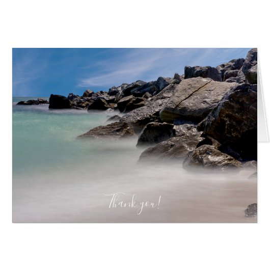 Carte de remerciement Shell Island Rocks And Waves (Devant Horizontal)