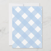 Carte de remerciement simple à plat à carreaux ble (Dos)
