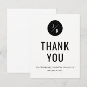 Carte de remerciement simple cercle monochrome - p (Devant / Derrière)