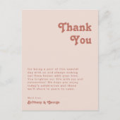 Carte de remerciement simple de table rose pastel (Devant)