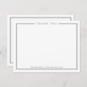 Carte de Remerciement Simple Élégance Gris Foncé (Devant / Derrière)