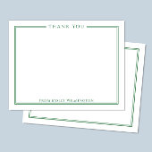 Carte de Remerciement Simple Élégance Vert Forêt