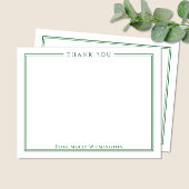 Carte de Remerciement Simple Élégance Vert Forêt