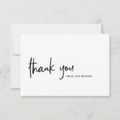 Carte de remerciement simple en typographie script (Devant)