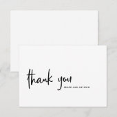 Carte de remerciement simple en typographie script (Devant / Derrière)