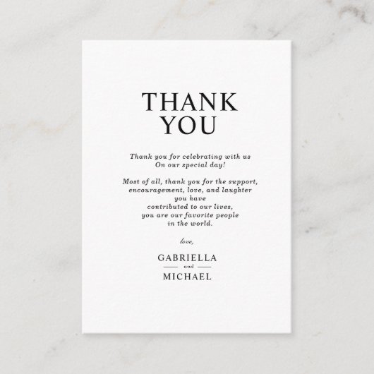 Carte de remerciement simple et minimaliste classi (Devant)