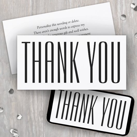 Carte de remerciement simple imprimable chic moder