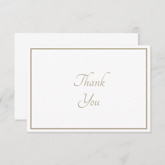 Carte de remerciement simple - Marron (Devant / Derrière)