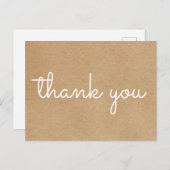 Carte de remerciement simple moderne en kraft rust (Devant / Derrière)