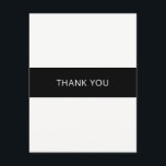 Carte de remerciement simple noir et blanc - à pla<br><div class="desc">Carte de remerciement simple noir et blanc - à plat Peut être entièrement personnalisée pour répondre à vos besoins. © Gorjo Designs. Imprimé par Zazzle. // Vous cherchez des articles assortis ? D'autres papeteries de la série sont disponibles ici : https://www.zazzle.com/collections/black_and_white_striped_wedding-119550615860932414 // Besoin d'aide pour personnaliser votre design ? Vous...</div>