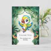 Carte de remerciement simple perroquet magique (Debout devant)