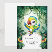 Carte de remerciement simple perroquet magique (Devant / Derrière)
