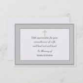 Carte de remerciement simple pour condoléances (Devant / Derrière)