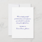 Carte de remerciement simple pour funérailles avec (Dos)