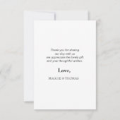 Carte de remerciement simple pour jeunes mariés (Dos)