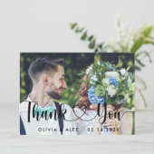Carte de remerciement simple pour photo de mariage (Debout devant)