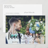 Carte de remerciement simple pour photo de mariage (Devant / Derrière)