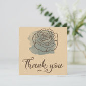 Carte de remerciement Simple Rose (Debout devant)