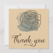 Carte de remerciement Simple Rose (Devant)