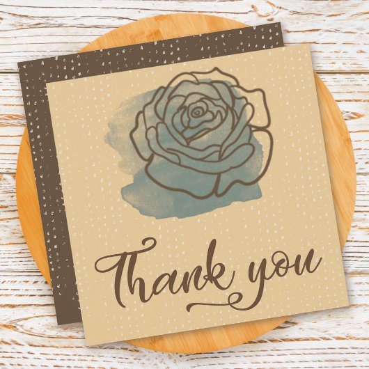 Carte de remerciement Simple Rose