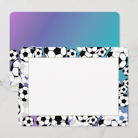 Carte de remerciement Soccer Flat Card (Devant / Derrière)