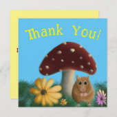 Carte de remerciement Souris & Champignon (Devant / Derrière)