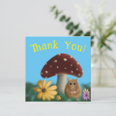Carte de remerciement Souris & Champignon (Debout devant)