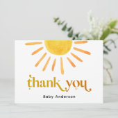 Carte de remerciement Sunshine (Debout devant)